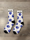 M LOGO SOCKS (White & Blue)
