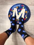 M LOGO SOCKS ( Black & Blue )