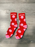 M LOGO SOCKS (Red & Pink )